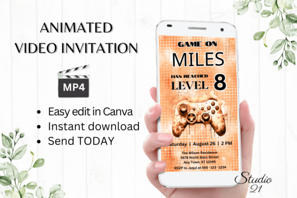 Animated Video Game Birthday Invitation: A Digital Template Guide