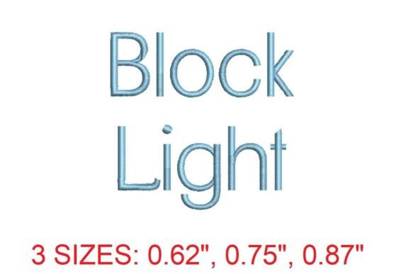 Block Light Embroidery Font: Sleek Modern Stitching