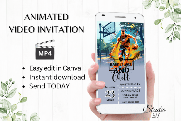 Digital Basketball Game Invitation: Dynamic Typography for Your Event