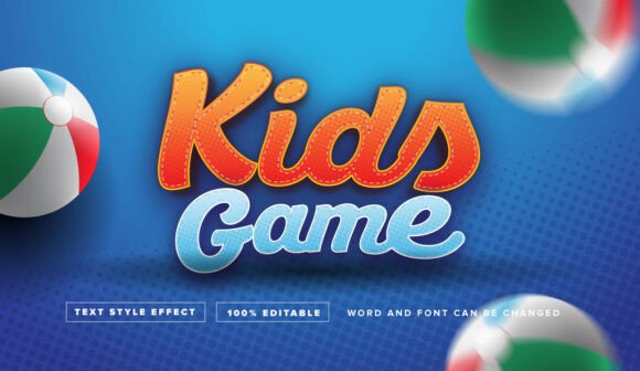 Dynamic Kids Game Text Effect for Adobe Illustrator