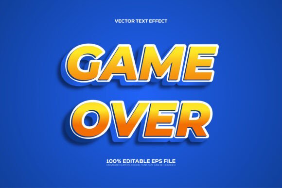 Editable Game Over 3D Style Text Effect