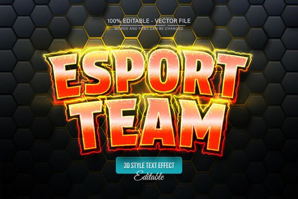 Esport Game Team Glow Neon Text Effect