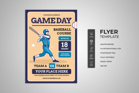 Game Day Baseball Course Flyer: A Professional Design Template