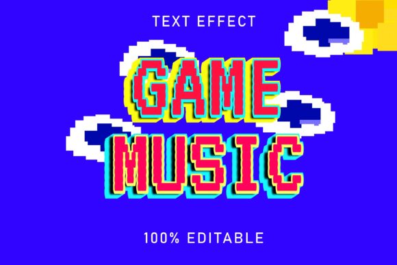 Game Music Text Effect: Dynamic Vector Typography