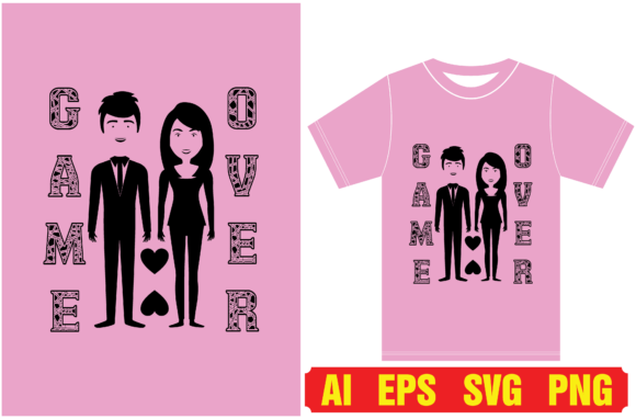 Game Over Lovers T-shirt Design for Playful Creations