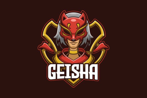 Geisha E-sports Game Mascot Logo: A Dynamic Design Asset