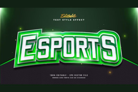 Green Esport Text in Game Style: Dynamic Typography