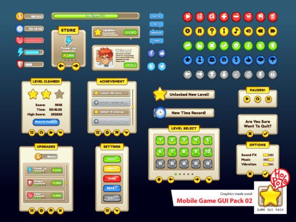 Mobile Game GUI Pack 02: Elevate Your Game's Interface