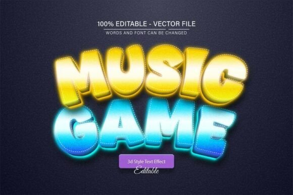 Neon Glow 3D Text for Music & Game Design