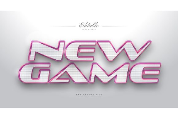 New Game Text Style in White and Pink: A Designer's Delight
