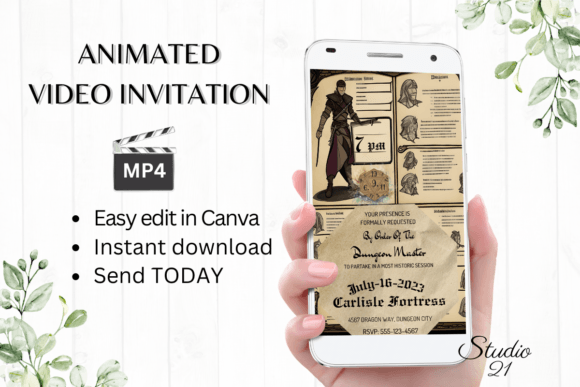 Video D&D Game Invitation GA109: A Dynamic Template for Epic Invites