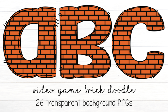 Video Game Brick Doodle Alphabet for Creative Projects